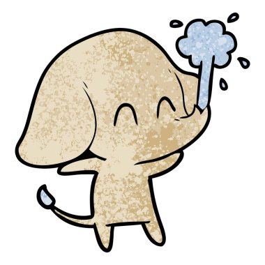 vektör çizim sevimli çizgi fil