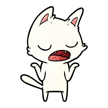 kedi omuzlarında shrugging konuşuyor