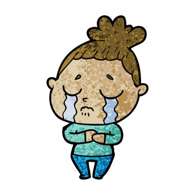 vektör çizim karikatür ağlayan kadın