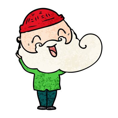 mutlu sakallı adam vektör çizim