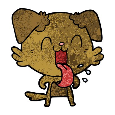 vektör çizim karikatür nefes nefese köpek