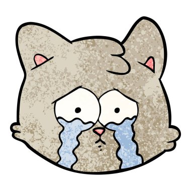 vektör çizim karikatür kedi ağlama