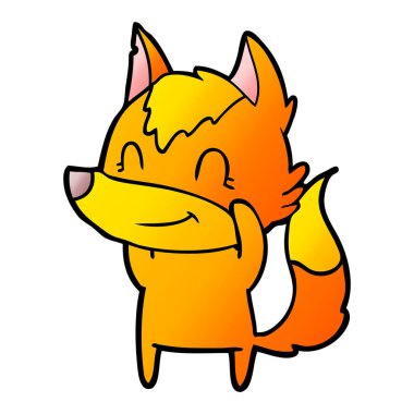 Tilki çizgi film karakteri vektör çizim