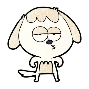 sıkılmış vektör çizim karikatür köpek