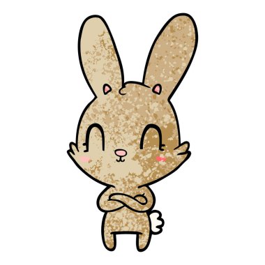 Tatlı çizgi film tavşanının vektör çizimi