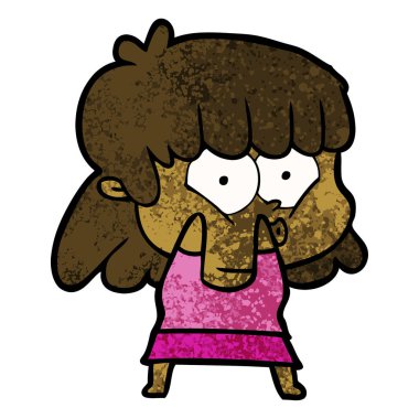 vektör çizim karikatür kız ıslık