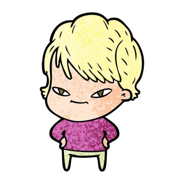 vektör çizim karikatür mutlu kadın