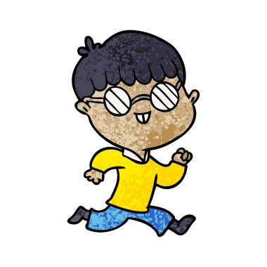 çizgi film çocuk gözlük takıyor