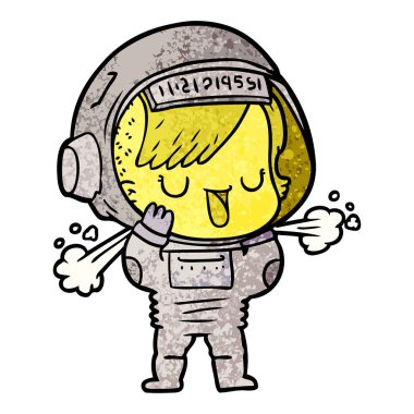 vektör çizim karikatür astronot kadın