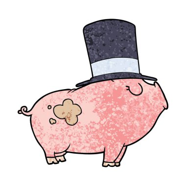 Çizgi film domuzunun vektör çizimi