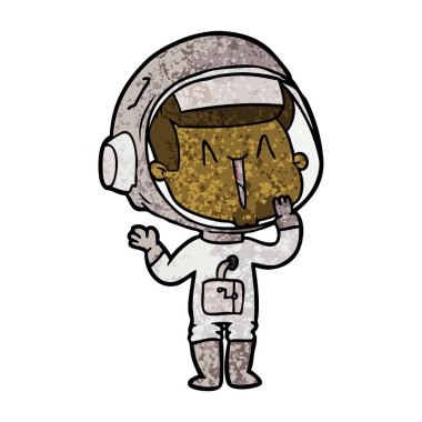 vektör çizim karikatür astronot gülen