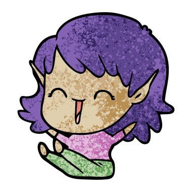 vektör çizim karikatür elf kızı