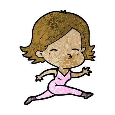 Çizgi filmdeki kadının vektör çizimi