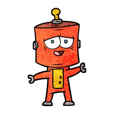 Çizgi film robotunun vektör çizimi 