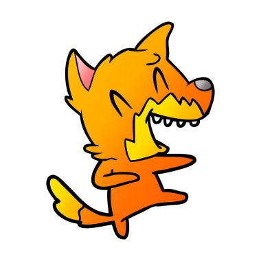 Tilki çizgi film karakteri vektör çizim