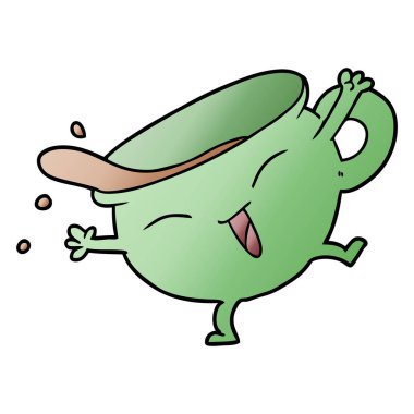 vektör çizim karikatür çay fincanı