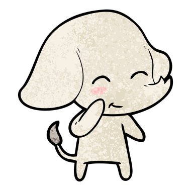 vektör çizim sevimli çizgi fil