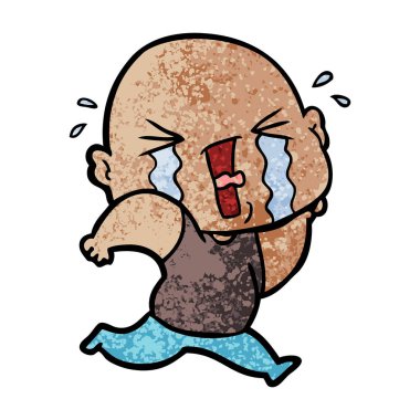 çizgi film ağlayan kel adam