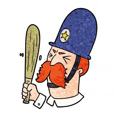 çizgi film polis sallayarak baton