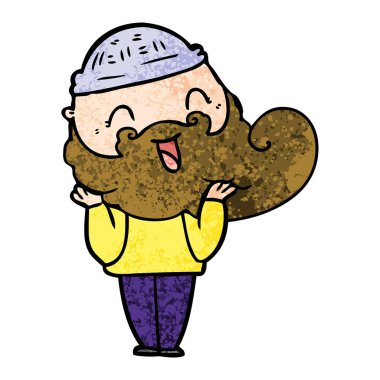 mutlu sakallı adam vektör çizim