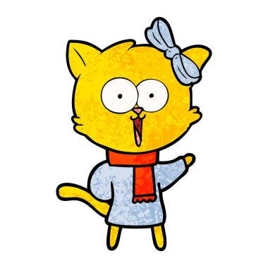 Çizgi film kedisinin vektör çizimi