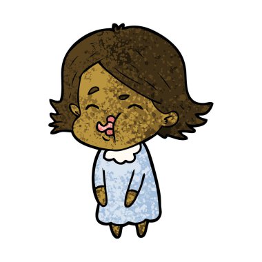 vektör çizim karikatür kız ağlıyor