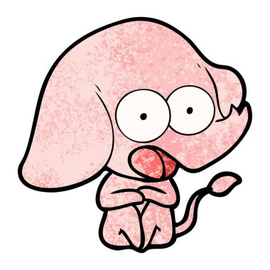 vektör çizim sevimli çizgi fil