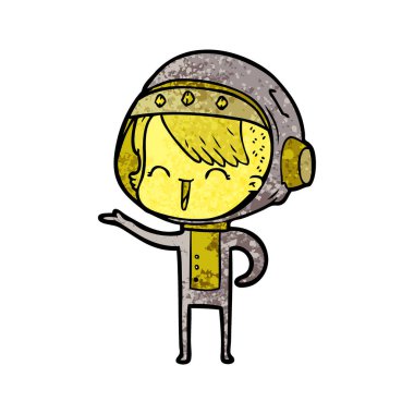 mutlu karikatür alan kız