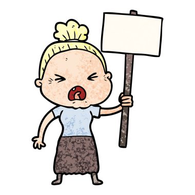 çizgi film kızgın yaşlı kadın