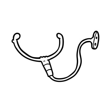 çizgi film stetoskop vektör çizim 