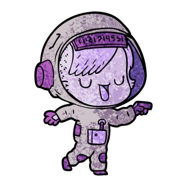 vektör çizim karikatür astronot kadın