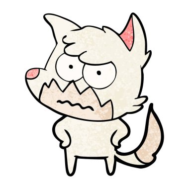 vektör çizim karikatür rahatsız fox
