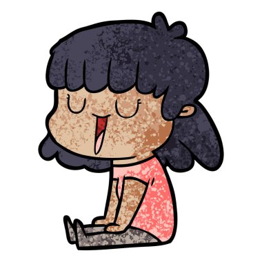 Çizgi filmdeki kadının vektör çizimi