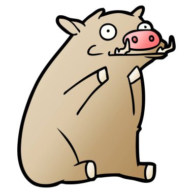 vektör çizim karikatür warthog