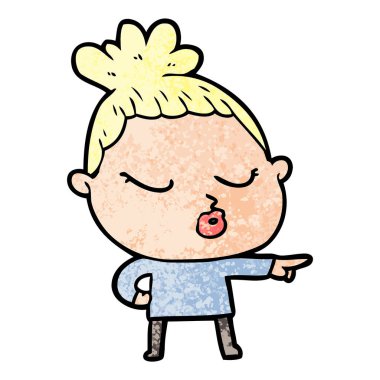 vektör çizim karikatür sakin kadın