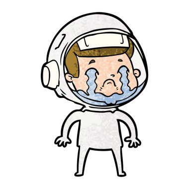 vektör çizim karikatür ağlayan astronot