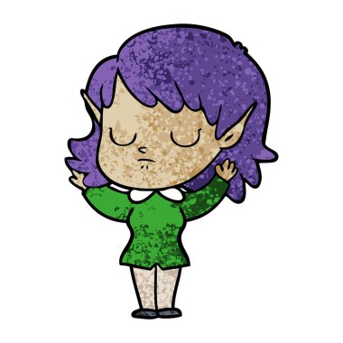 vektör çizim karikatür elf kızı