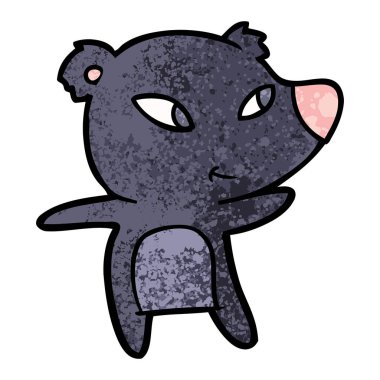 Tatlı çizgi film ayısının vektör çizimi