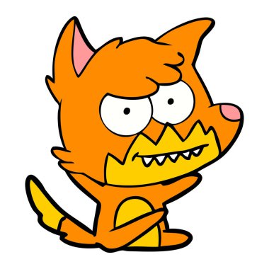 Tilki çizgi film karakteri vektör çizim