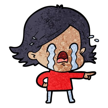 Çizgi filmdeki kadının vektör çizimi