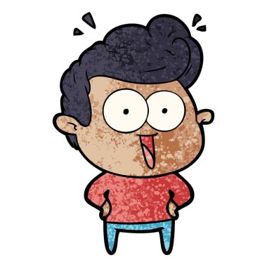 vektör çizim karikatür dostum heyecanlı