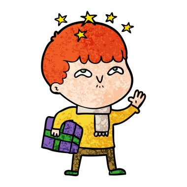 vektör çizim karikatür çocuk hayret