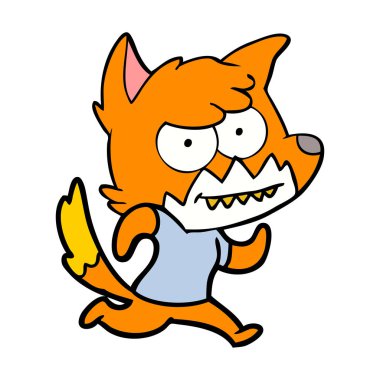 Tilki çizgi film karakteri vektör çizim