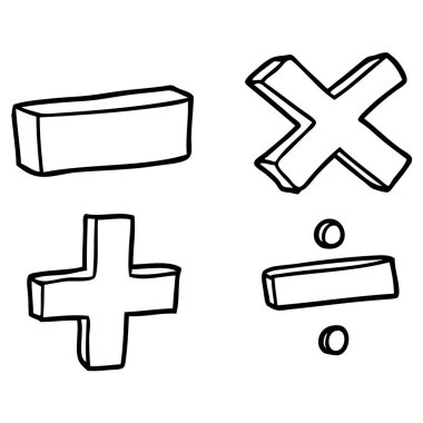 çizgi film matematik sembolleri vektör çizim