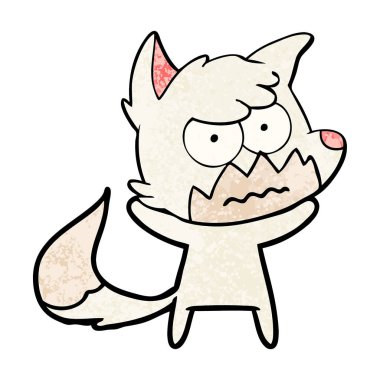 vektör çizim karikatür rahatsız fox