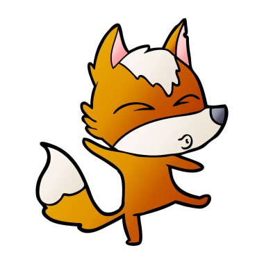 Tilki çizgi film karakteri vektör çizim