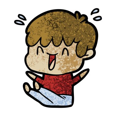 vektör çizim karikatür gülen çocuk