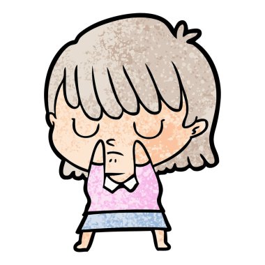 Çizgi filmdeki kadının vektör çizimi