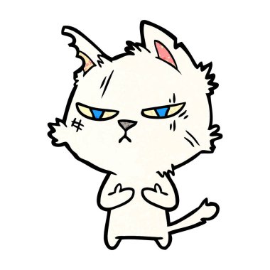 vektör çizim zor karikatür kedi