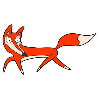 Tilki çizgi film karakteri vektör çizim